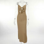 Tie Knot Cut Out Side Slit Women dress - Image 2